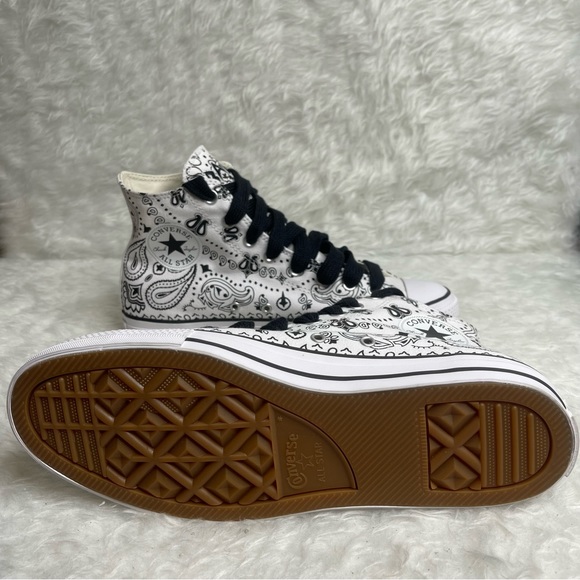 New men’s CONVERSE White & Black Bandana Print  Baca CTAS Pro Hi Top Size Men9 - Picture 6 of 14